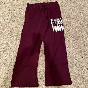 PINK Boyfriend Pant Burgundy Small